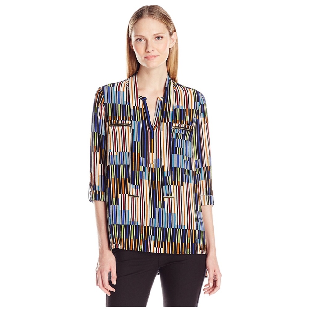 NWOT Rafaella Line Up Tie Top